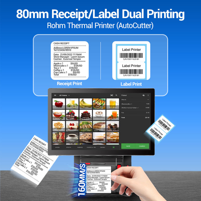 All-in-One Touchscreen POS System — 14" with Built-In 80mm Printer