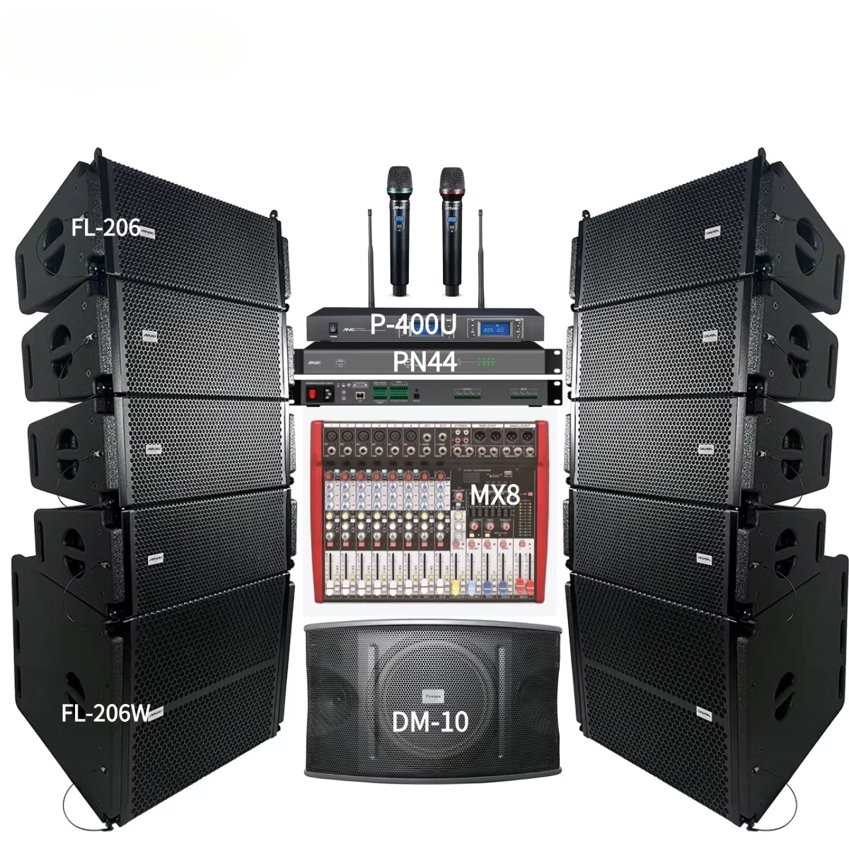 Professional Line Array Speaker System — Full-Range & Subwoofer