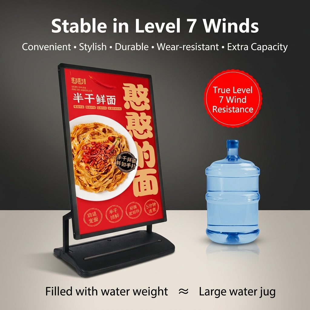 Foldable LED A-Frame Light Box — Double-Sided Sidewalk Sign