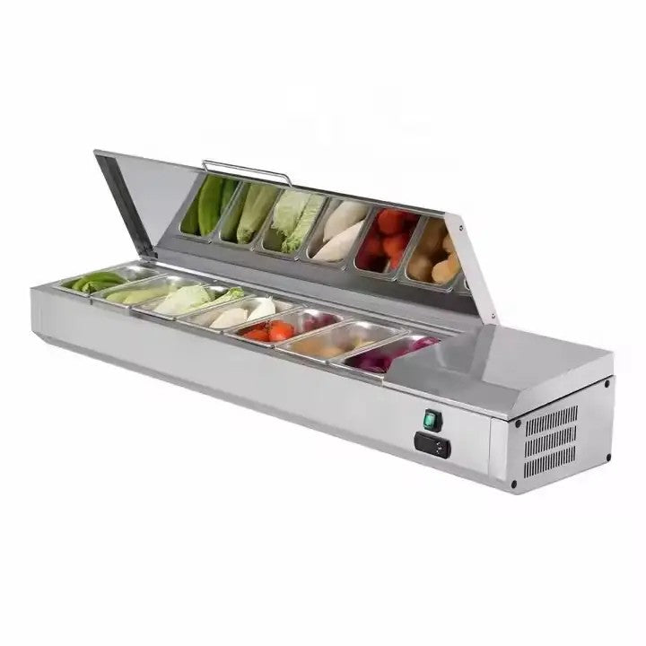 Refrigerated Countertop Salad & Prep Rail