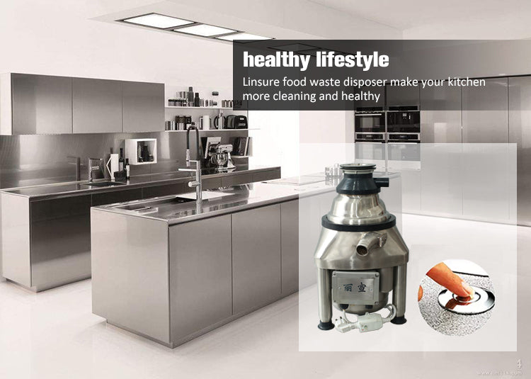 Commercial Food Waste Disposer — 1.2 HP Stainless Steel