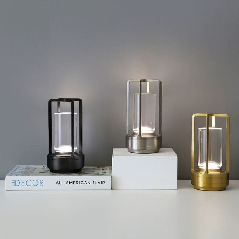 Cordless Rechargeable LED Table Lamp — Touch Dimmable, Aluminum