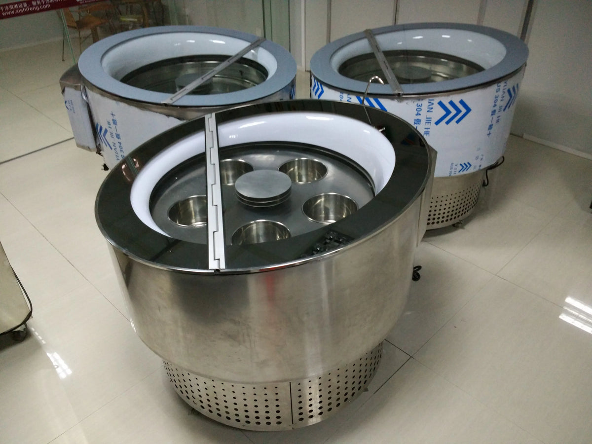 Commercial Rotary Ice Cream Display Freezer — Round Barrel Showcase