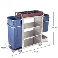 Housekeeping Cleaning Cart — Stainless Steel Maid Trolley image preview
