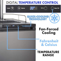 2-Tap Beer Kegerator — Stainless Steel image preview