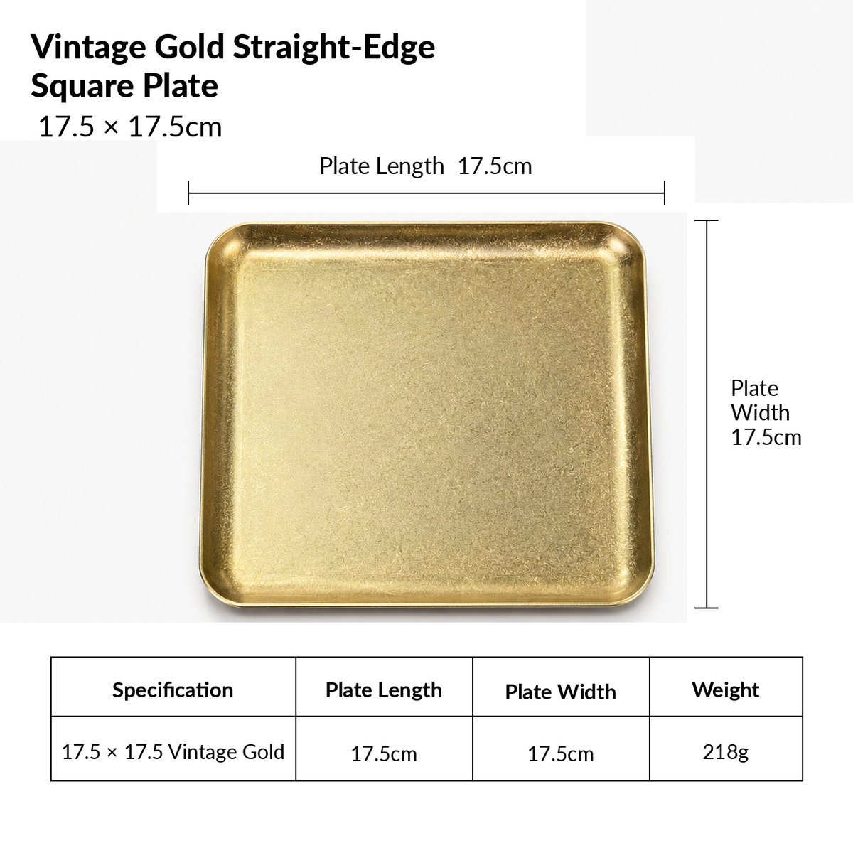 Brushed Stainless Steel Rectangular Serving Tray — Vintage Gold & Silver