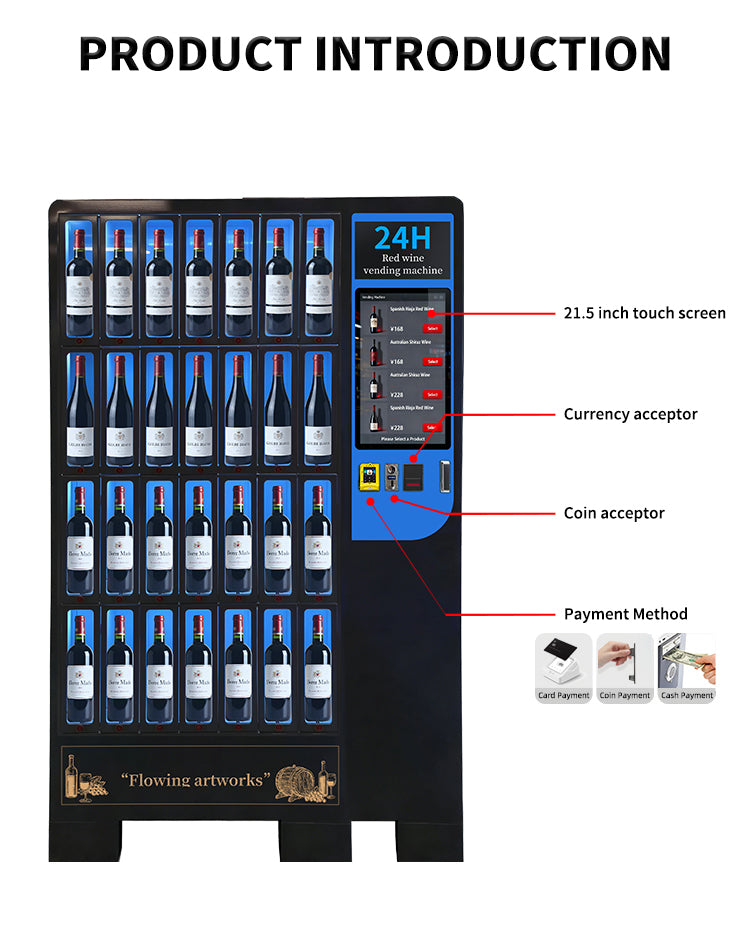 Smart Wine Vending Machine — 28-Bottle Touchscreen Kiosk