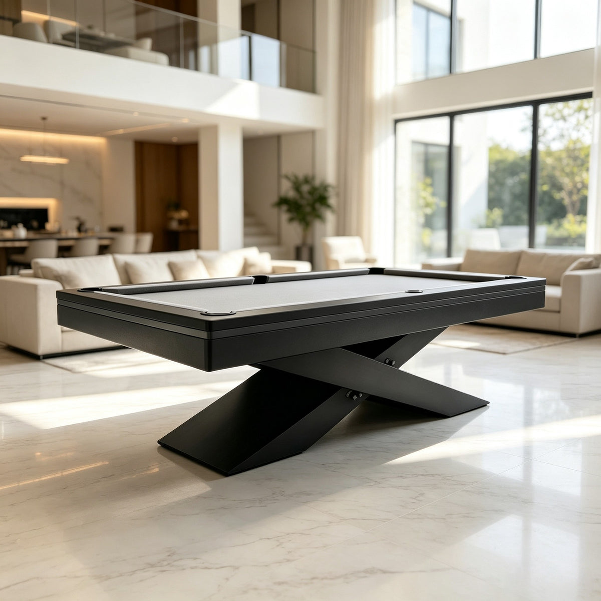 Solid Walnut Slate Pool Table — American 7/8/9 ft