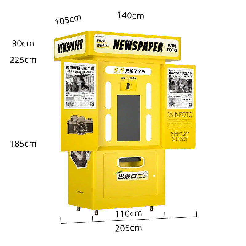 Commercial Photo Booth Vending Kiosk with Printer & Touchscreen