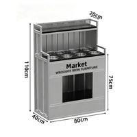 Commercial Wrought Iron Condiment Station — Self-Service Sauce Bar Counter image preview