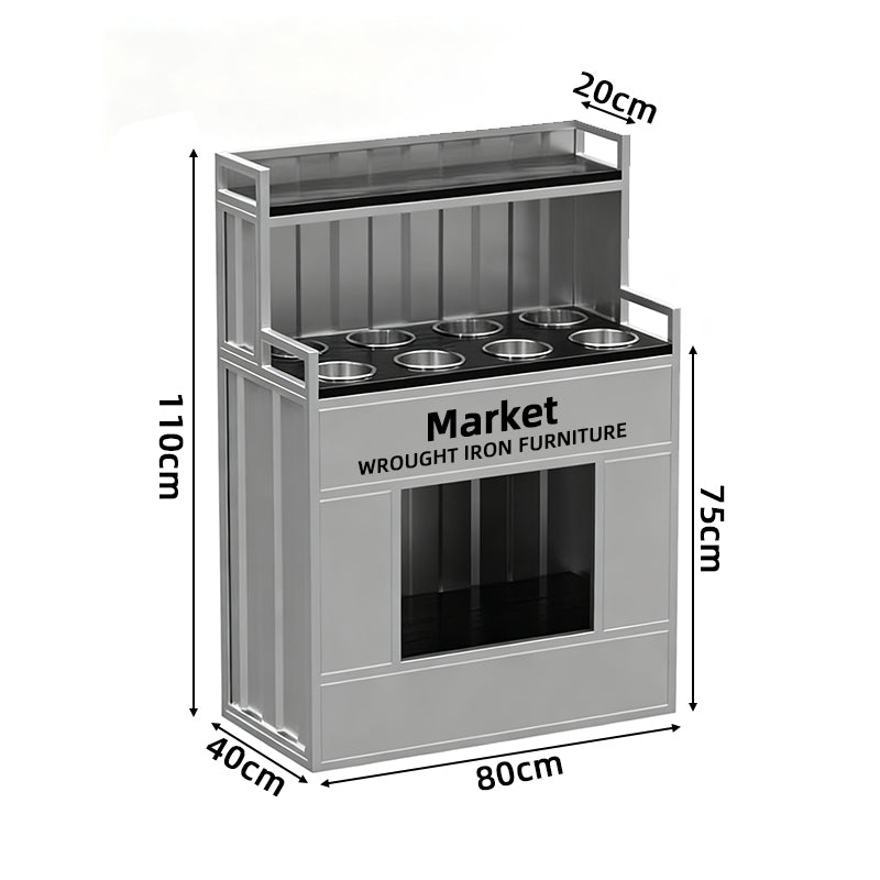 Commercial Wrought Iron Condiment Station — Self-Service Sauce Bar Counter