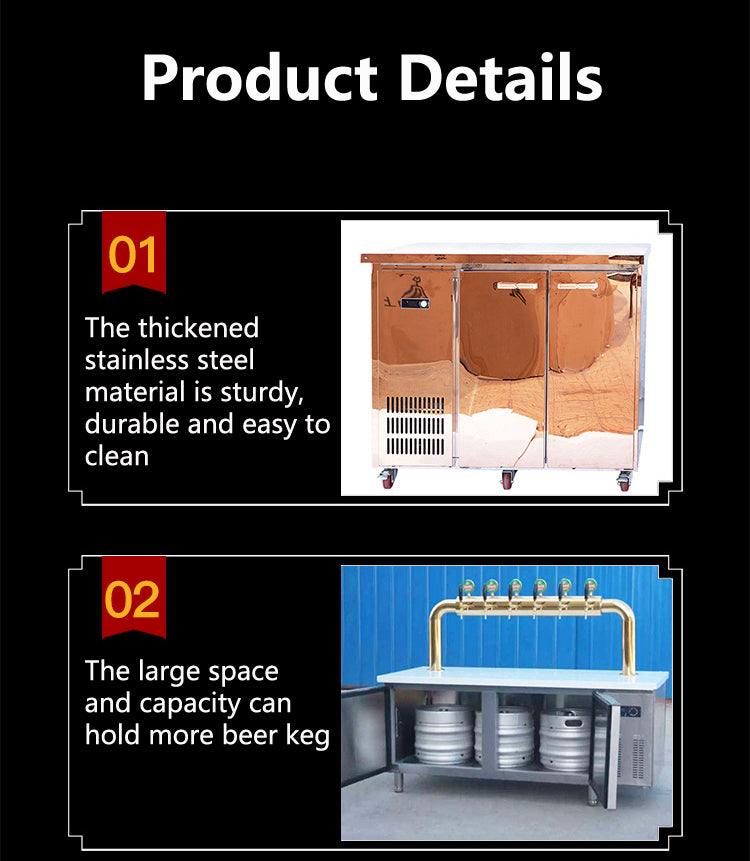 Commercial Draft Beer Dispenser — Air-Cooled Kegerator, 4 to 6 Taps