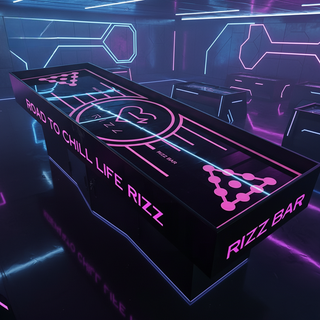 LED Beer Pong Table with Cabinet — RGB Lighted Drinking Game Table