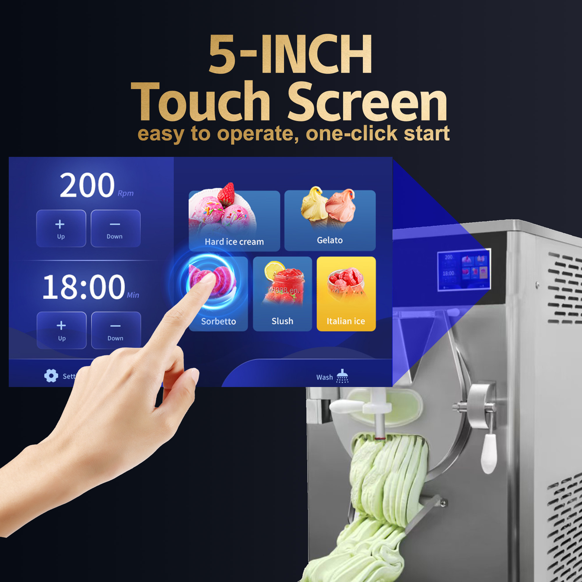 Commercial Hard Ice Cream & Gelato Batch Freezer — 108 L/H