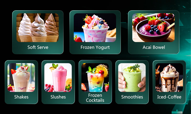 Commercial Soft Serve Ice Cream & Slush Machine — 7 Flavors, 4 Cylinders