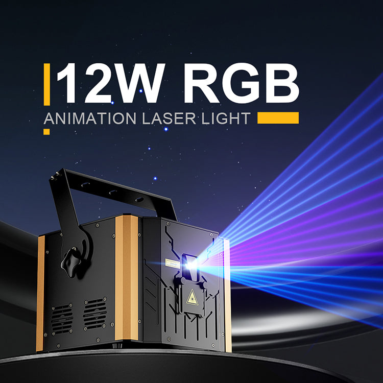 Full-Color 12W RGB Animation Laser Projector — DMX/ILDA