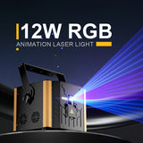 Full-Color 12W RGB Animation Laser Projector — DMX/ILDA