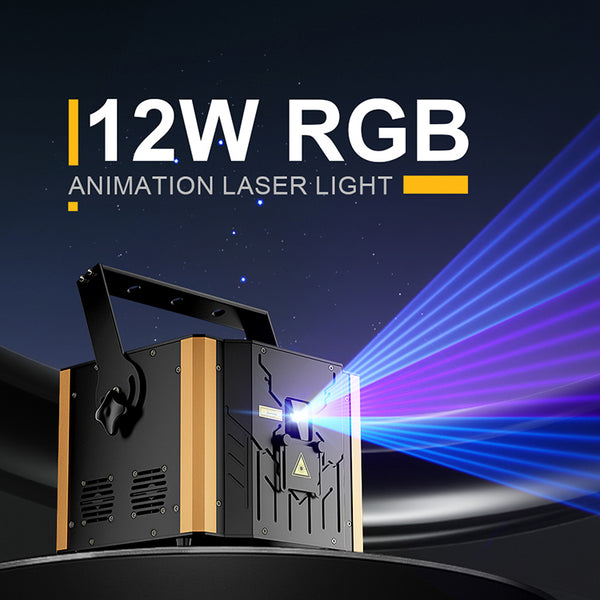 Full-Color 12W RGB Animation Laser Projector — DMX/ILDA