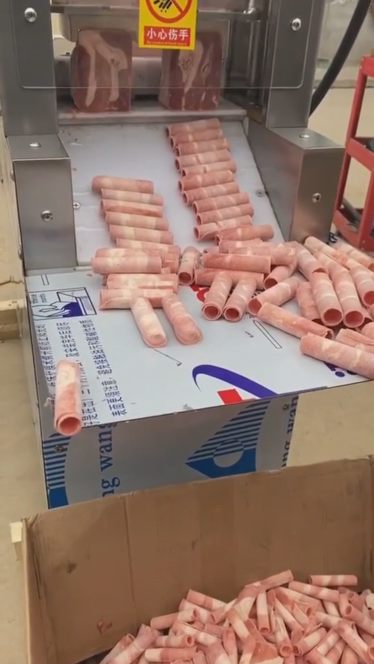 Frozen Meat Roll Cutting Machine — Automatic Beef & Mutton Slicer