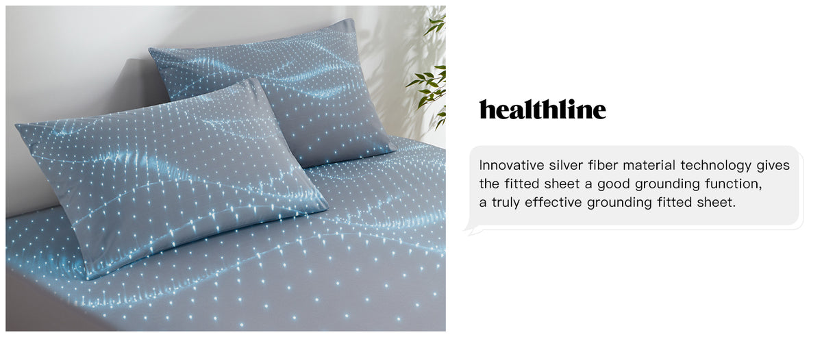Organic Cotton Grounding Fitted Sheet — Silver-Fiber Earthing