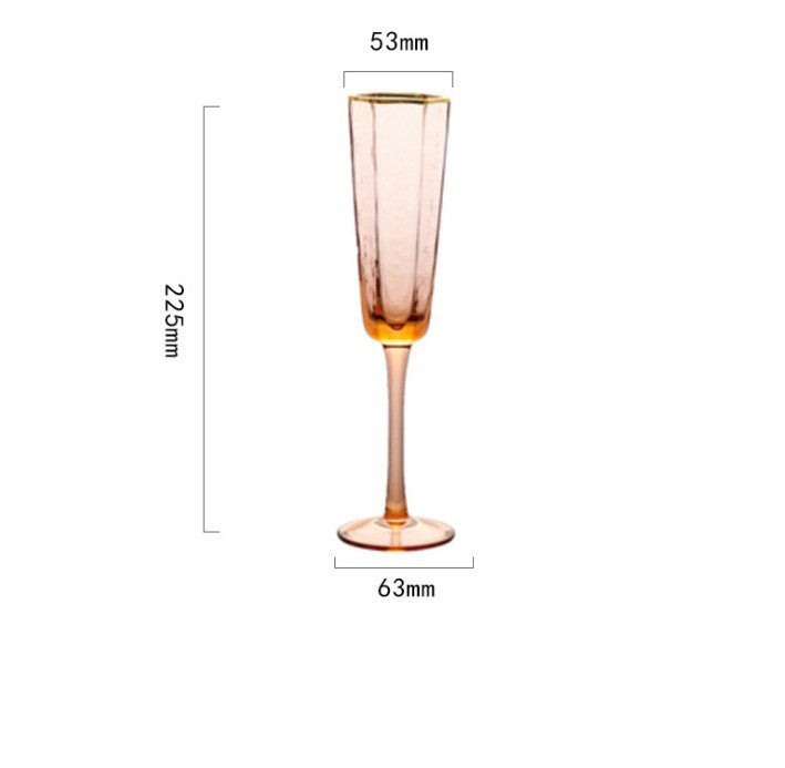 Vintage Gilded Glass Collection - Hexagonal Glassware