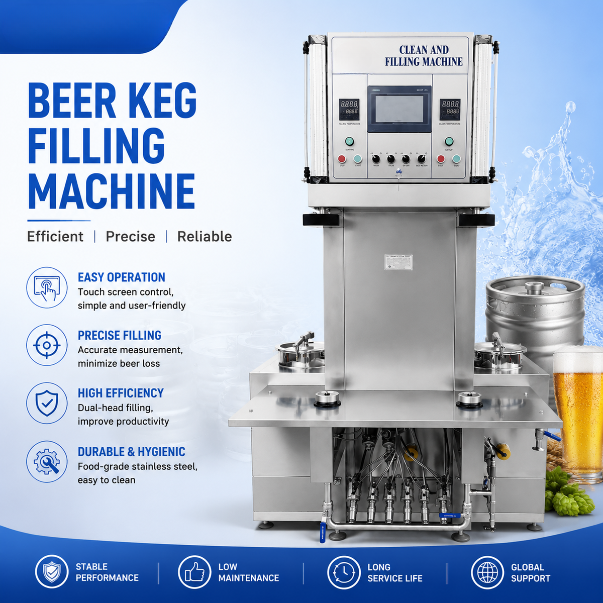 Semi-Automatic Beer Keg Washer & Filler
