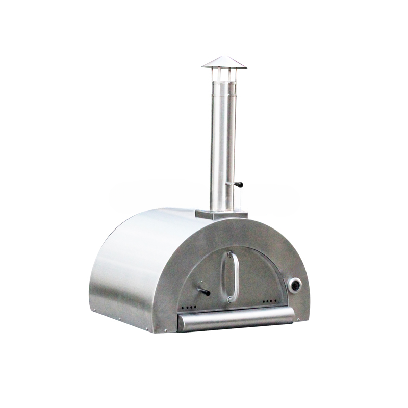 Freestanding Outdoor Wood-Fired Pizza Oven — Stainless Steel, 31"