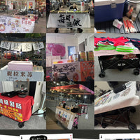 Folding Vending Cart with Adjustable Tabletop &amp; Umbrella Canopy image preview