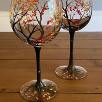 Four Seasons Airbrushed Wine Glass — 575 ml image preview