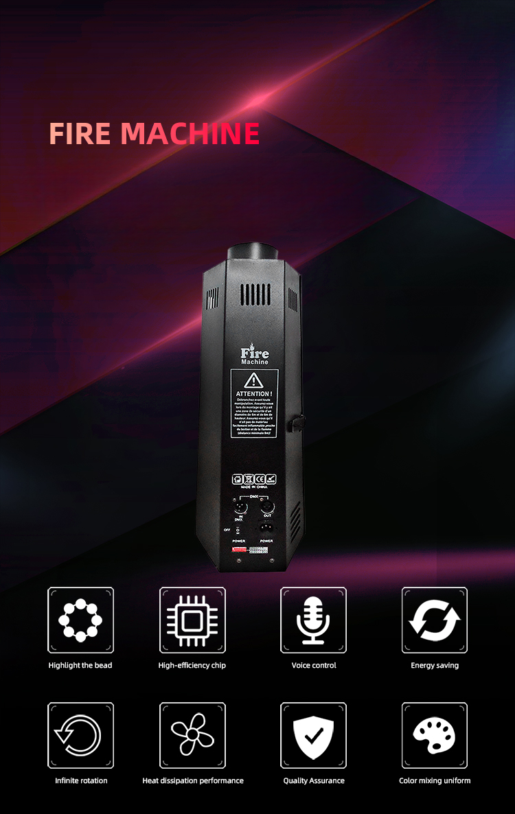DMX Flame Spray Machine — Single Nozzle Fire Effect, 100W