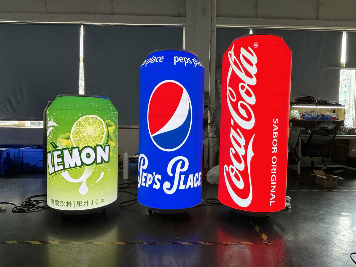 Can-Shaped Cylinder LED Video Display — Custom Digital Signage