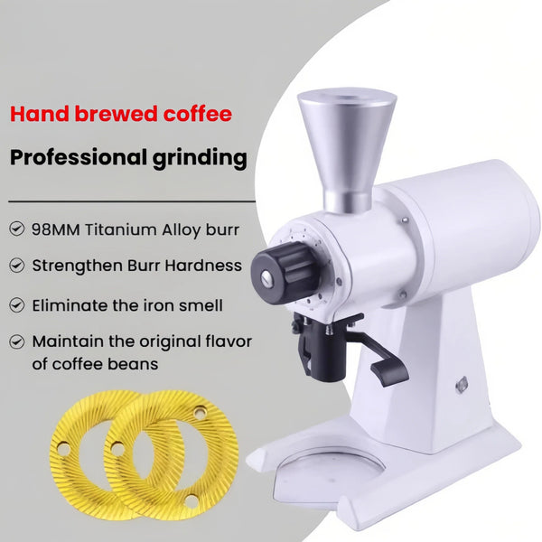 Commercial 98mm Flat Burr Coffee Grinder — 1000W