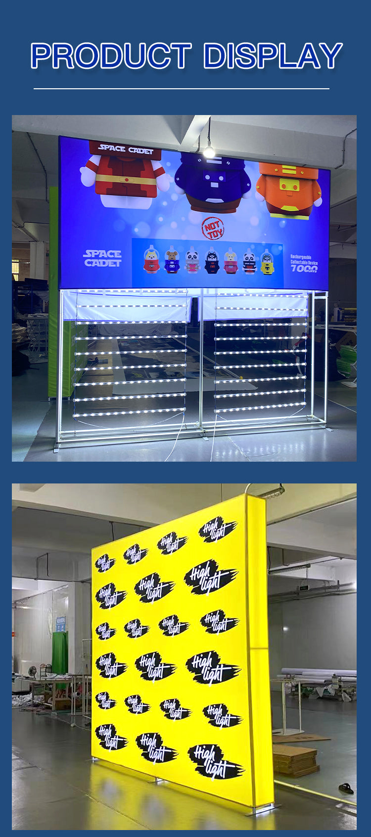 LED Fabric Backdrop Display Stand — Tension Light Box