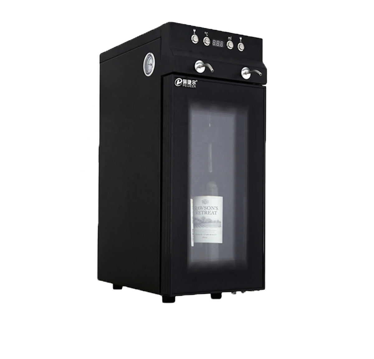 Commercial 2-Bottle Wine Dispenser — Glass Door, Temperature-Controlled