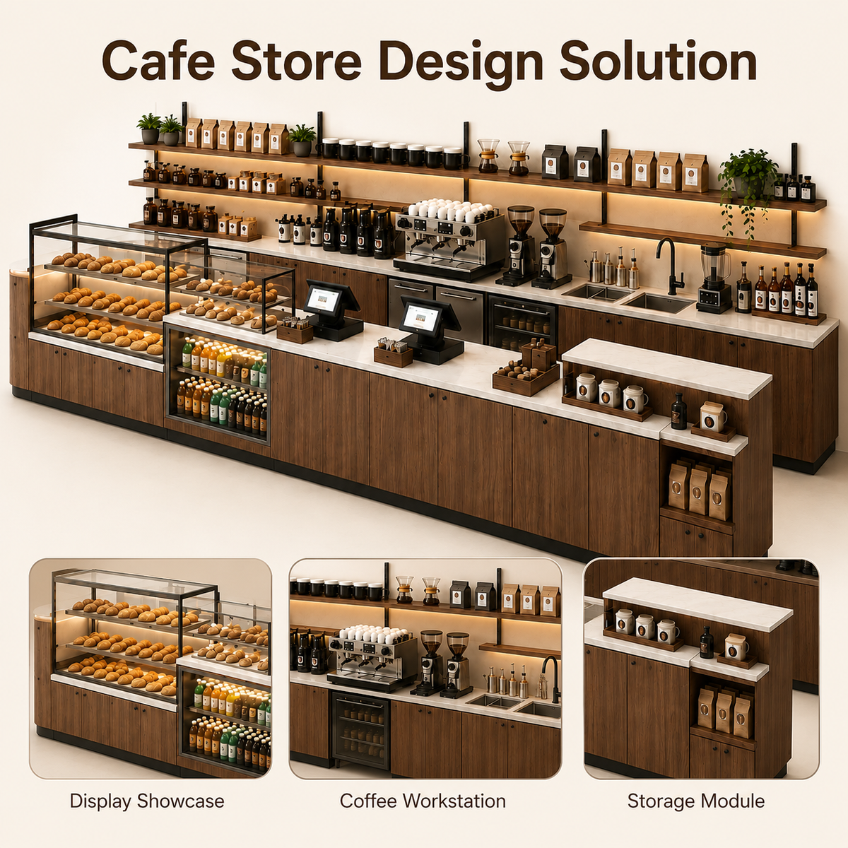 Turnkey Cafe Fitout — Custom Counter, Back Bar & Display