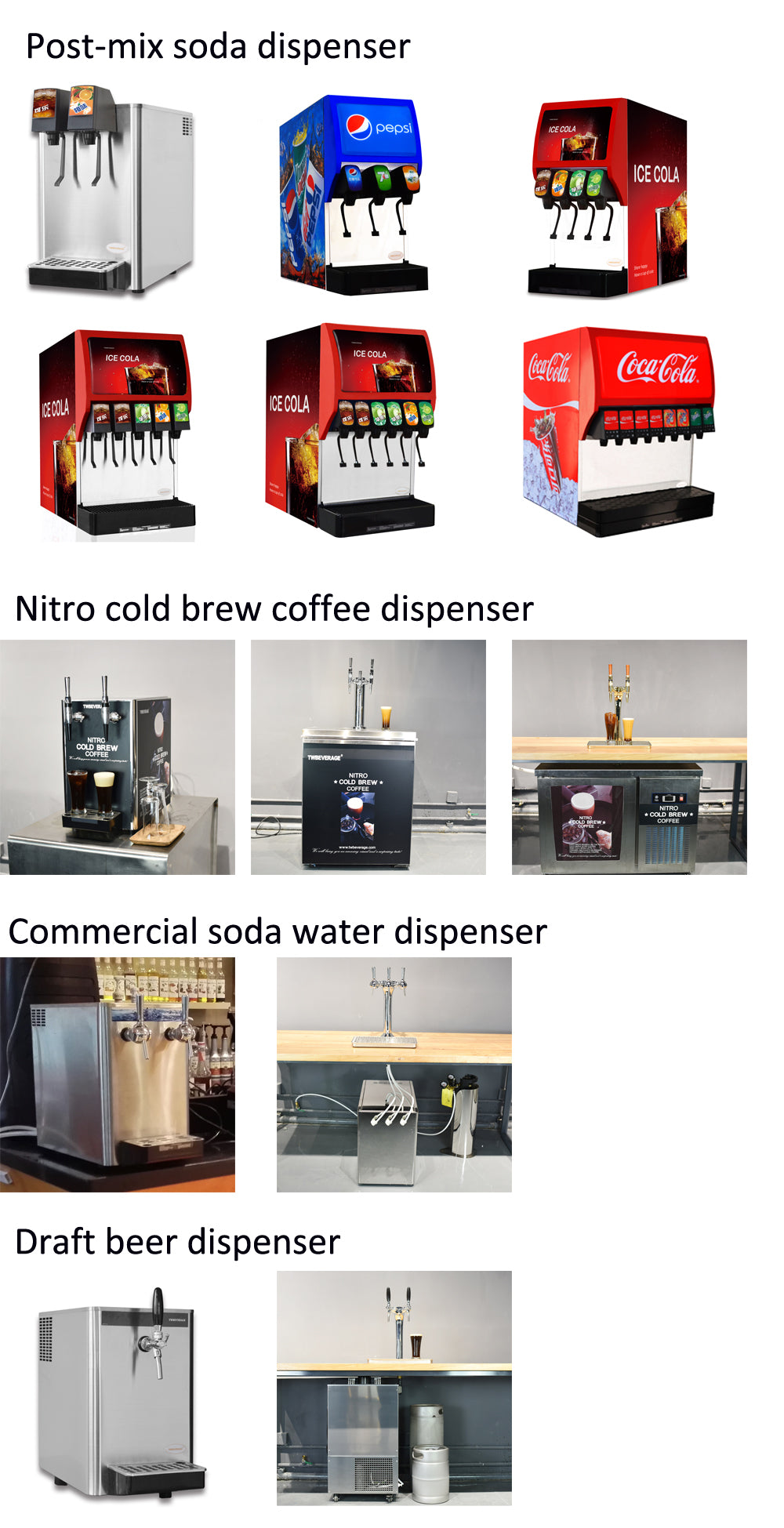 Commercial Nitro Cold Brew Coffee Dispenser with Built-In Nitrogenator