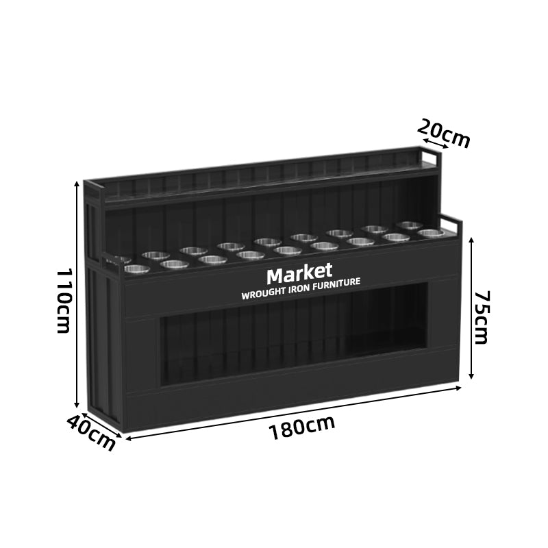Commercial Wrought Iron Condiment Station — Self-Service Sauce Bar Counter