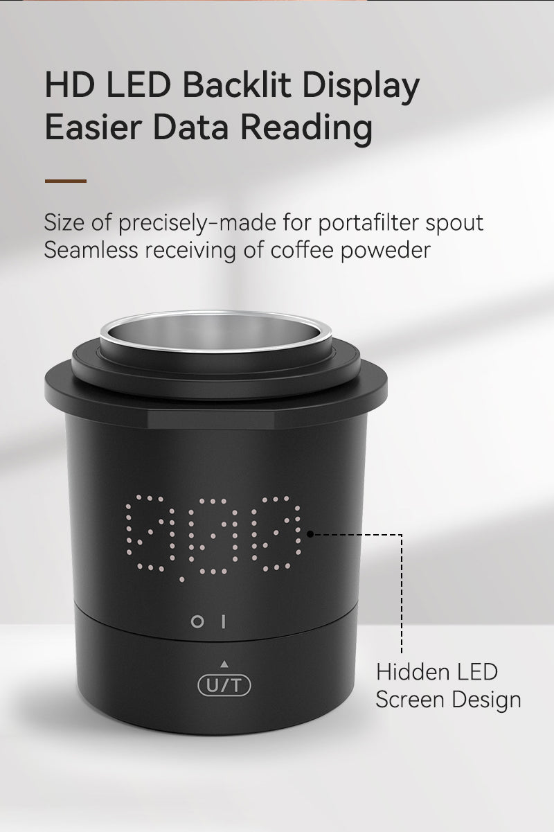 Rechargeable Coffee Dosing Cup with Built-In Scale