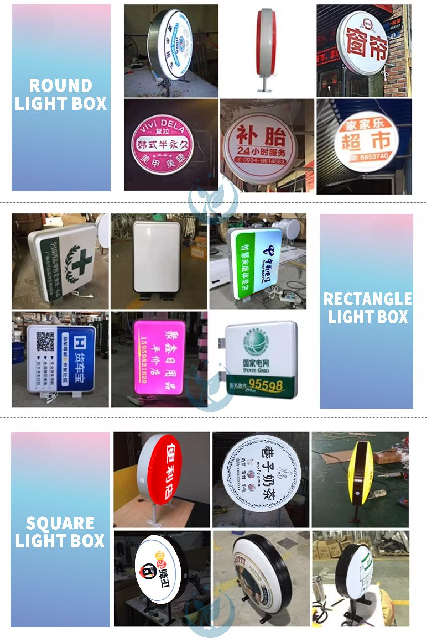 Custom Round LED Light Box Sign — Outdoor & Storefront