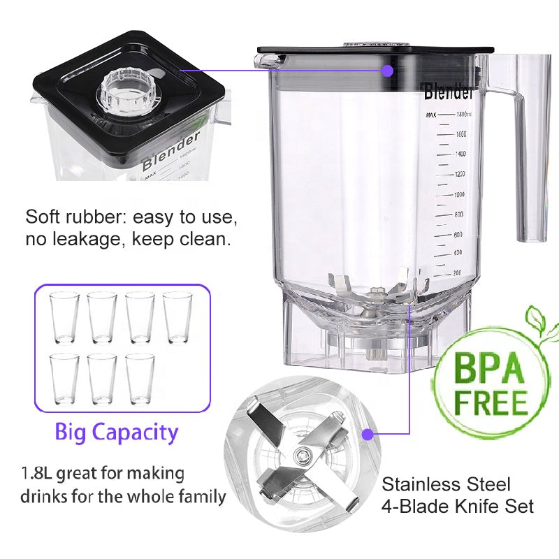 Heavy-Duty Commercial Blender with Sound Cover — 2.2 kW
