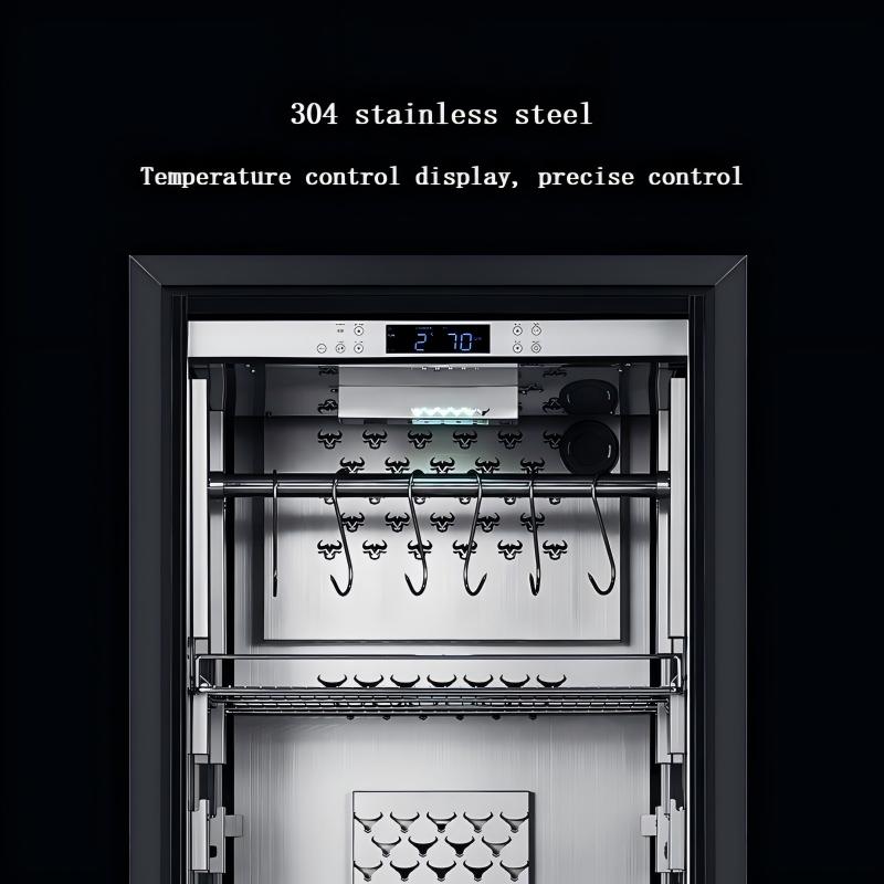 Commercial Dry Aging Refrigerator — Glass Door, Stainless Steel, refrigerant R600a (eco-friendly)