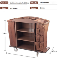 Housekeeping Cleaning Cart — Stainless Steel Maid Trolley image preview