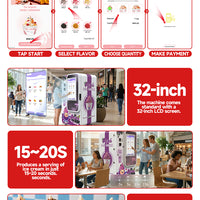 Automatic Soft Serve Ice Cream Vending Machine — 32" Touchscreen, DIY Flavors image preview