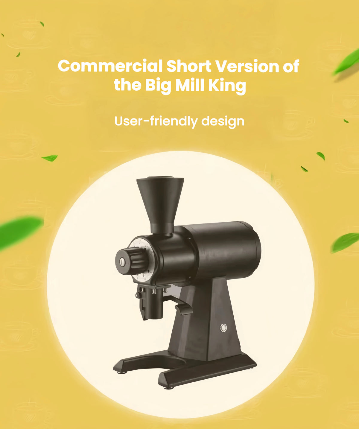 Commercial 98mm Flat Burr Coffee Grinder — 1000W