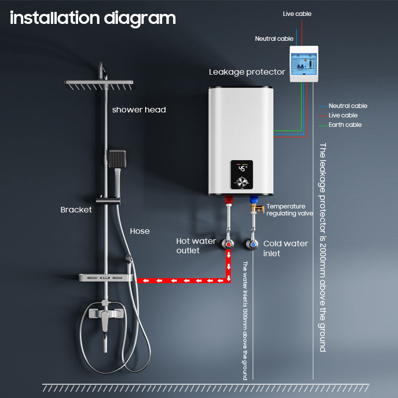 Electric Storage Water Heater — Enamel Tank, 10–100 L