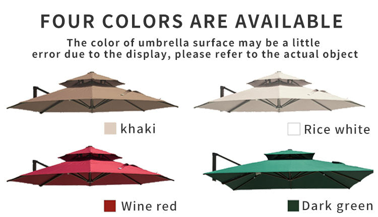 Commercial Patio Umbrella — 3×3 m Aluminum Roman Garden Parasol
