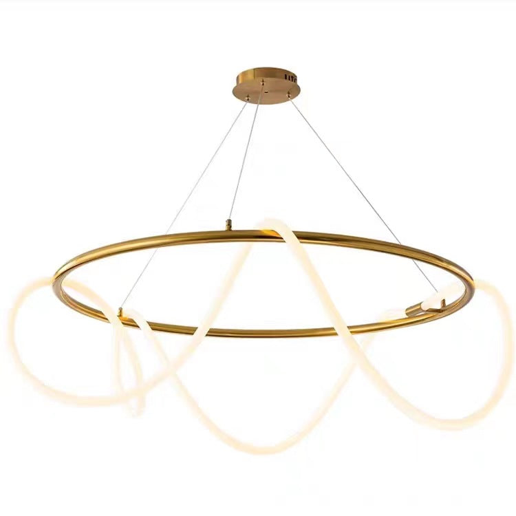 Minimalist LED Line Pendant Light — Silicone DIY Chandelier