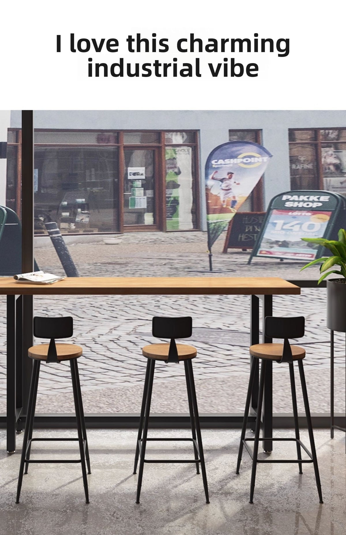 Commercial Bar Furniture Set — Solid Wood Tables & Bar Stools