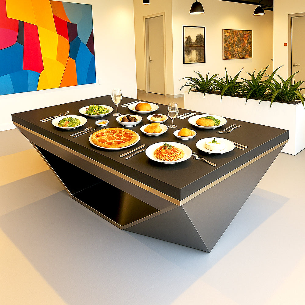 Billard 3 en 1 ardoise, table à manger — bois massif