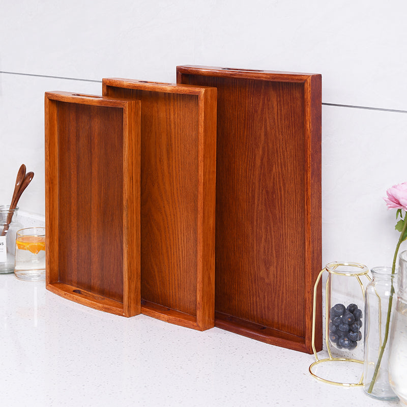 Wooden Rectangular Serving Tray — Handpainted Oval Snack Plate